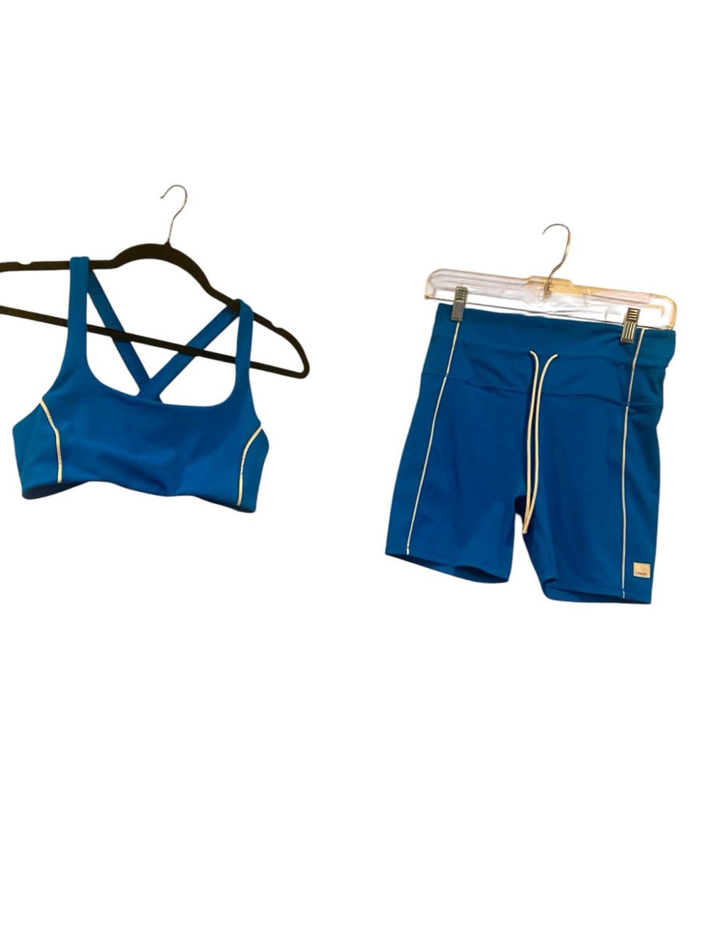 Vuori Piped Shorts/Matching Bra REGATTA BLUE Size Small - Picture 4 of 5